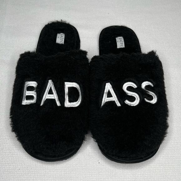 Bel Air Bad Ass Black Slippers Size M/L - Picture 1 of 6
